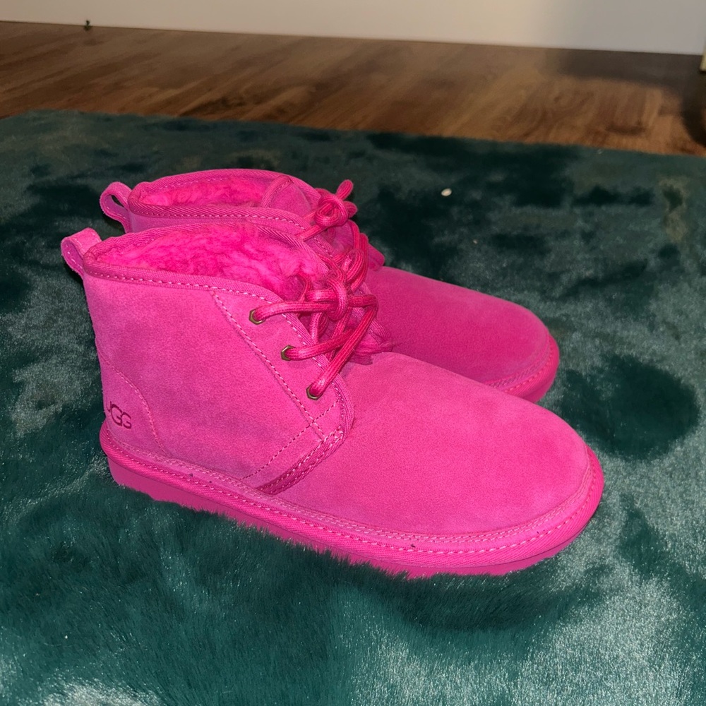 UGG Hot Pink Suede Ankle Boots